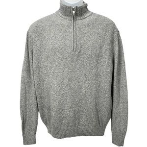 Enzo Mantovani 100% Wool 1/4 Zip Pullover Light Gray Sweater Men’s‎ Size Medium